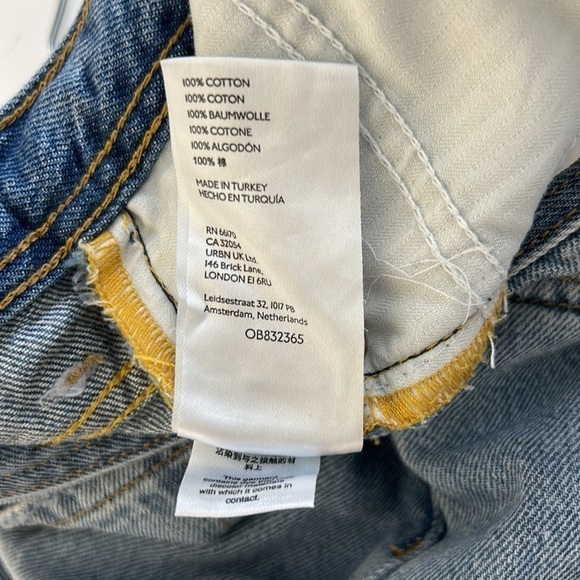 Free People Maggie Mid-Rise Straight Leg Relaxed Jeans Distressed Size 29 - Picture 9 of 9